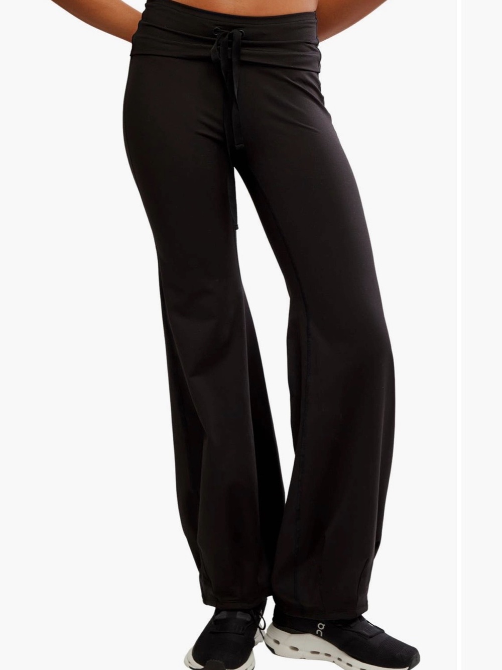 Free People -free movement ,quick step, drawstring flare pant. Black , small